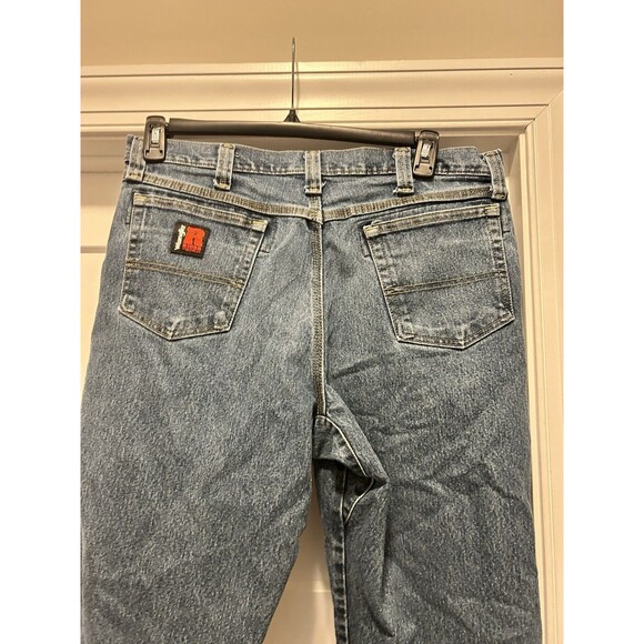 Wrangler Men's Relaxed Fit Denim Blue Jeans Size 36 X 34 Work Wear Medium Wash - Picture 6 of 7